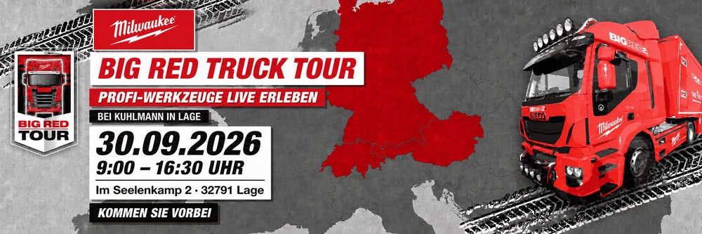 Milwaukee Big Red Truck Tour am 30. September 2026 bei Kuhlmann in Lage