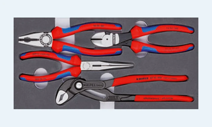 Zangen-Satz von Knipex in Werkzeugeinlage, Katalogbeispiel