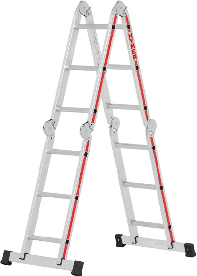 Aluminium-Vielzweckleiter in Stehleiterstellung, Katalogbeispiel